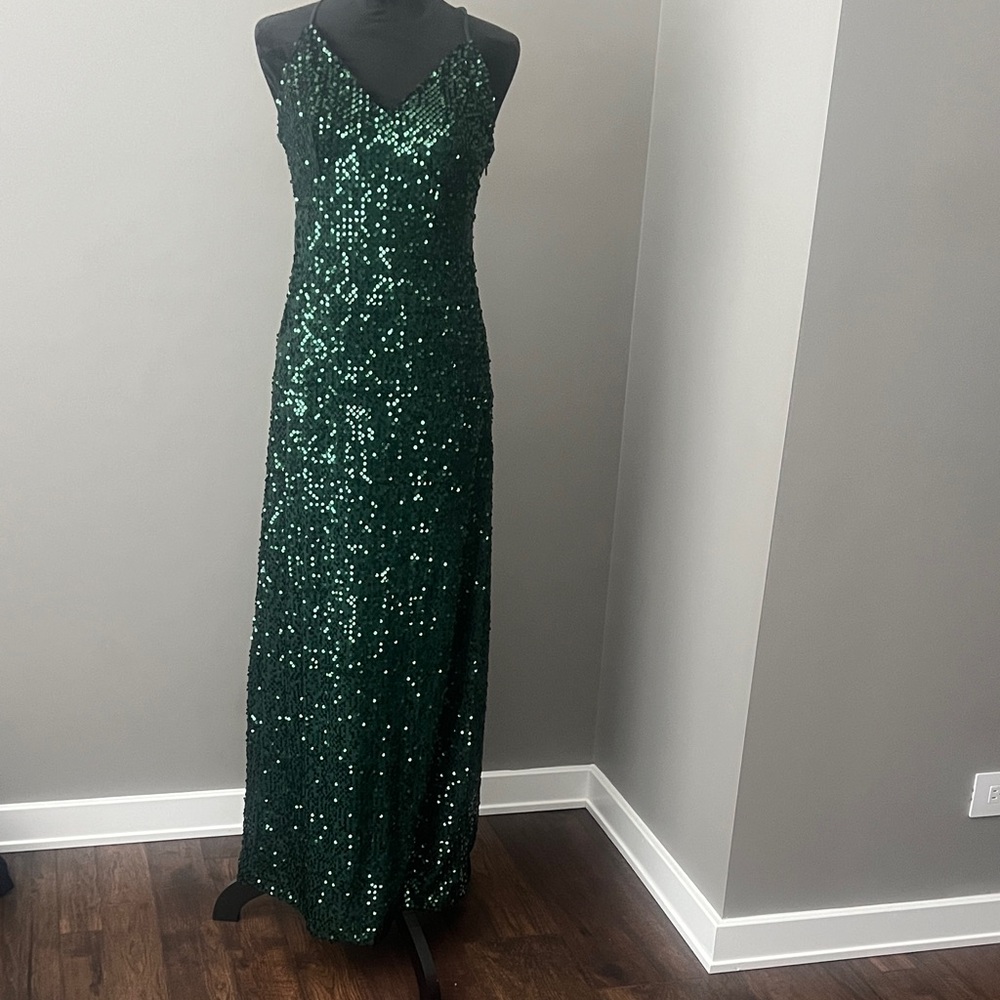 Green Sequin Gown